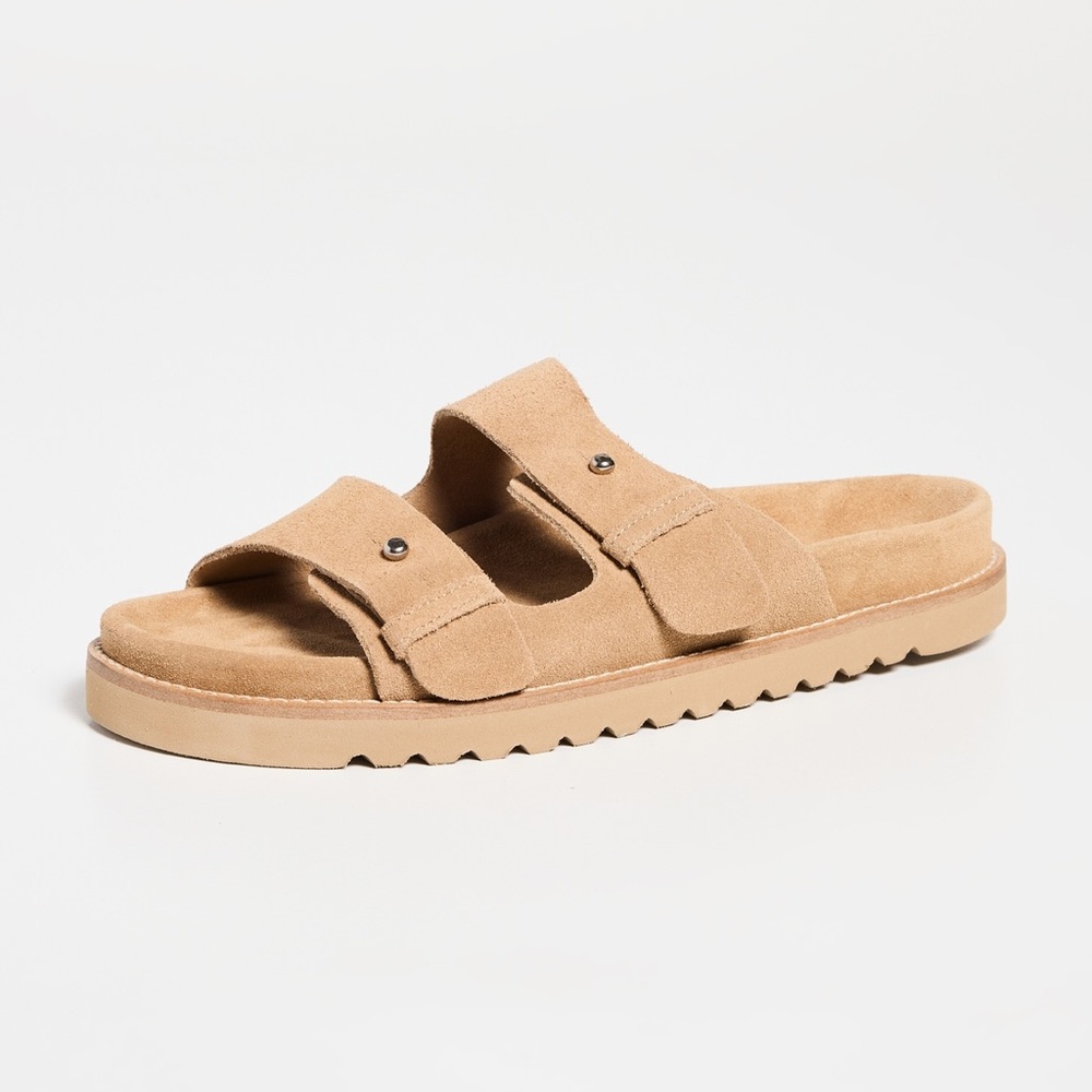 Jenni Kayne Tan Suede Hutton Slide Sandals